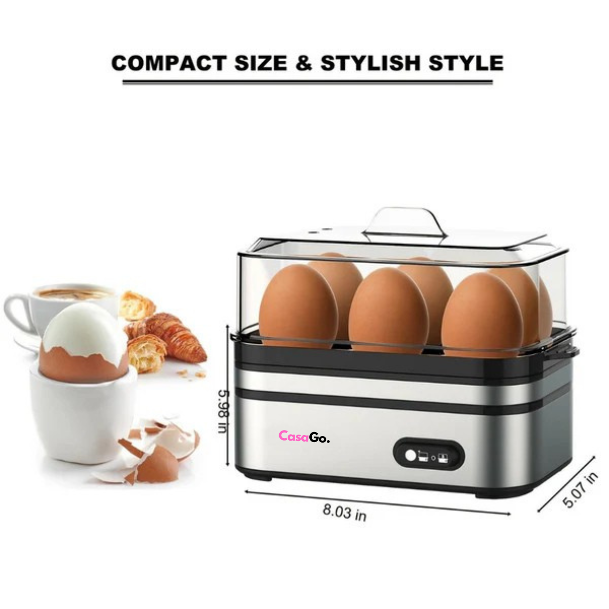 Perfect Eggs in Just 5 Minutes – CasaGo™ Rapid Egg Cooker
